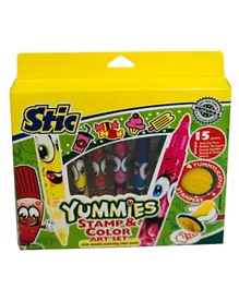 Stic Yummies Stamp & Color Art Set - 15 Pieces