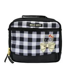 Hello Kitty Checks Pattern Insulated Lunch Bag - Black