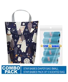 Star Babies Combo pack Scented bag Pack of 5 Diaper bag - Black