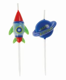 Unique Outer Space Pick Birthday Candles - Pack Of 6