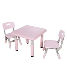 Little Angel Kids Study Table and Chair Set - Pink & Grey