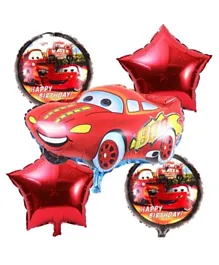 Highland McQueen Foil Balloons for Cars Theme Birthday Party Decorations - Pack of 5