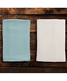 Anvi Baby Organic Bamboo Swaddle Blue & White - Pack of 2