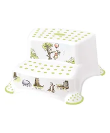 Keeeper Disney Double Step Stool With Anti-Slip Function Winnie The Pooh - White