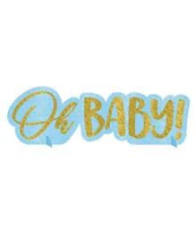 Party Centre Oh Baby Boy Glitter Centrepiece - Blue