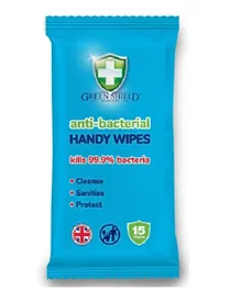 Greenshiield Anti-Bacterial Anti-Viral Wipes - 15 Pieces