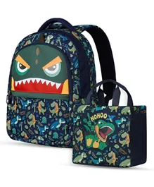 Nohoo Kids School Bag with Handbag Combo Dino - 16 Inches