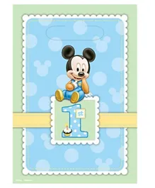 Party Centre Mickey Mouse 1st Birthday Folded Loot Bags - Pack of 8