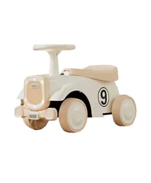 فاكتوري برايس سيارة توازن كلاسيكية للأطفال مع عجلة قيادة - باللون الأبيض