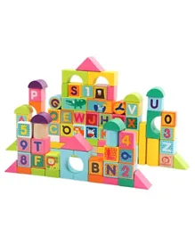 Top Bright Kids Toys Wooden ABC 123 Animal Blocks Construction Set - 100 Pieces