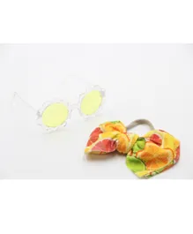 DDANIELA Hawaiian Glasses and Headband Set For Babies and Girls - Orange