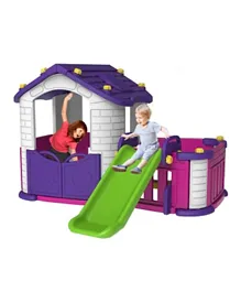 Myts Indoor 3 in 1  Playhouse With Slide + Play Area