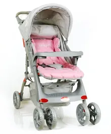 Baby Plus Stylish Stroller and Pram - Pink and Grey