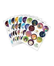 Highland Ramadan Kareem Eid Mubarak Round Stickers - 96 Pieces
