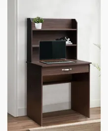 HomeBox Jazz 1-Drawer Study Desk with Hutch, Durable Engineered Wood, Veneer Finish, 75x48x134cm