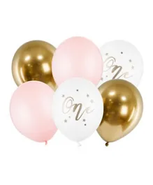 Various Brands Pastel Pink Age 1 Balloons - 6 Pieces