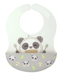 Marcus & Marcus Wide Coverage Silicone Baby Bib - Pebble