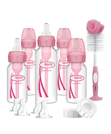 Dr. Brown's PP Narrow Anti-Colic Options+ Feeding Bottle Set Pink - 17 Pieces