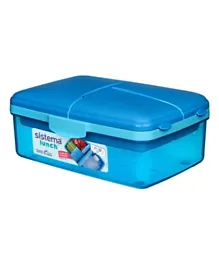 Sistema Slimline Quaddie Lunch Box Blue - 1.5 Litres