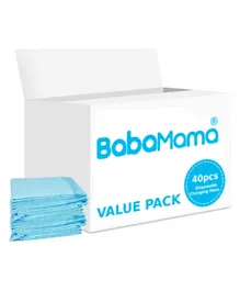 Babamama Blue Disposable Changing Mats - Pack of 40