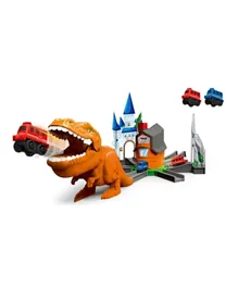 Shu Ye Dinosaur Fire Launch Track Hot Toy Cars Race Launching Play Set - 19 Pieces