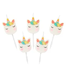 Talking Tables We Heart Unicorn Shaped Candles Pack of 5 - Multicolour