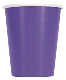 Unique Neon Purple Paper Cup Pack of 14 - 266 ml