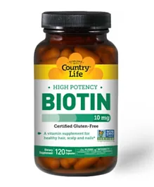 Country Life Biotin 10 mg Vegan Capsules - 120 Pieces