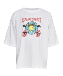 Only Kids Rolling Stone T-Shirt - White