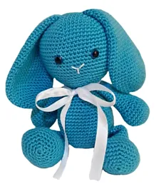 Pikkaboo Snuggle & Play Crocheted Bunny - Blue