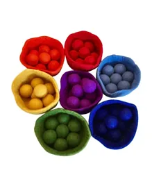 Papoose Rainbow Ball Bowl Set Blue - 56 pieces