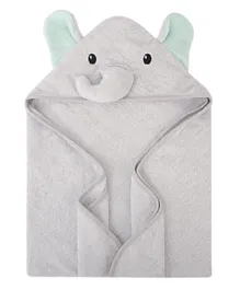 Hudson Childrenswear Premium Cotton Hooded Towel Ele Mint Grey - 3 Pieces