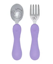 Marcus & Marcus Easy Grip Spoon & Fork Set -Purple