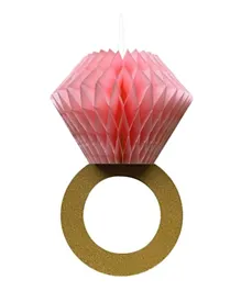 إيتالو لامعة بنمط خاتم الماس زينة ورقية - وردي