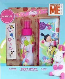 Air-Val Mpf Fluffy Body Spray + Stickers + Clutch + Bracelet Set - 8 Pieces