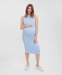 Vero Moda Maternity Sleeveless Calf Dress - Blue Bell