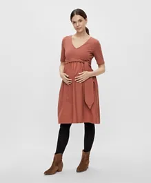 Mamalicious Maternity Dress - Copper Brown
