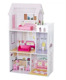 Top Bright S-Up Wooden Doll House With Furniture - Pink