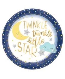 Party Centre Twinkle Little Star Metallic Paper Plates - Pack of 8