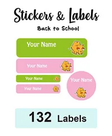 Ladybug Labels Personalised Name Labels School Camel Girl - 132 Pieces