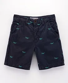 Minoti Embroidery Woven Shorts - Navy