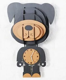 Factory Price Large Wooden 3D Dog Wall Clock - Black