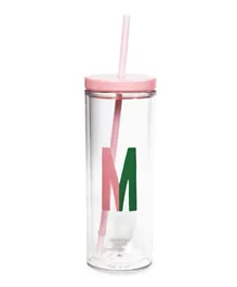 Kate Spade Initial Tumbler With Straw Sparks Of Joy Letter M - 590 mL