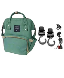 Pikkaboo Anello Diaper Backpack with Hooks - Green