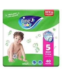 Fine Baby Diapers with Double Lock Leak Barriers Maxi Size 5 - 40 Pieces