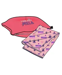 Disney Princess Print 2 Piece Throw and Convertible Pillow Set - Pink