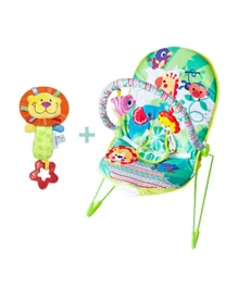 Moon Hop-Hop Bouncer With Lion Soft Rattle Toy - Green