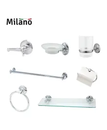 Danube Home 7-Piece Milano Lilda Bathroom Set - Silver