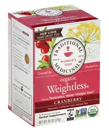 TRADITIONAL MEDS Weightless Cranberry Tea Bags Pack of 16 - 24g