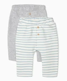 Zippy 2 Pack Trousers With Decorative Buttons - Grey and White